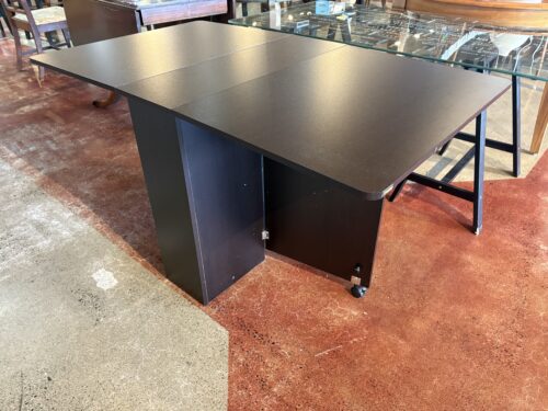 WOODY HOME Drop Leaf Table with Center Storage