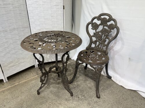 Cast Iron Garden Chair and Table Set