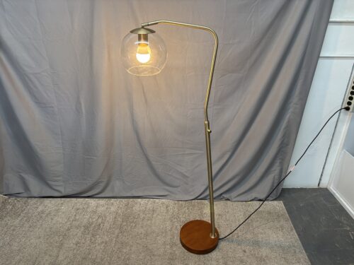 PROJECT 62 Madrot Glass Globe Brass Floor Lamp