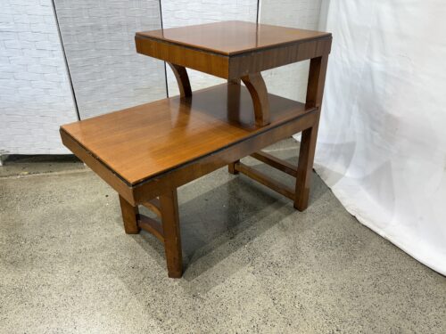 Vintage Italian Modern Two Tier Side Tables in Cherrywood