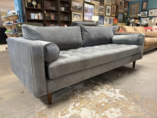 RENEGADE Cave Ash Grey Velvet Sofa