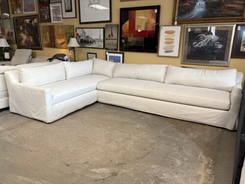 RESTORATION HARDWARE Belgian Slipcovered Track Arm L-Shaped Sectional