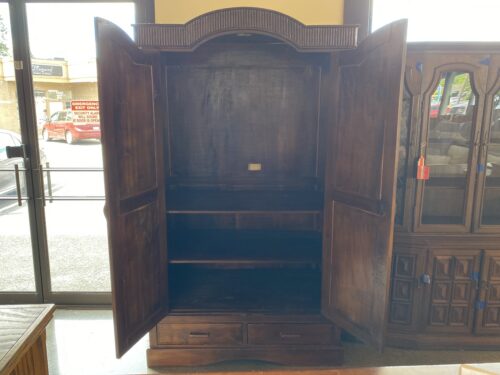 Chunky Rustic 2-Drawer Shelf Cabinet