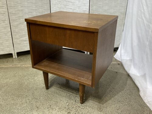 Vintage Mid-Century Modern Minimal Single Drawer Nightstand