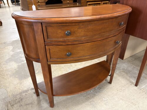 BALLARD DESIGNS Newport Demilune 2-Drawer Wooden Table