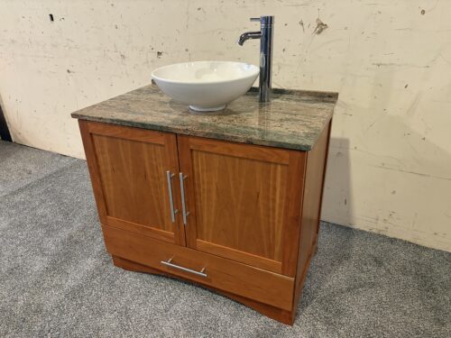 37" Wide Vanity in Maple with Ceramic Vessel Sink