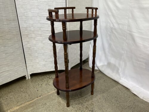 Dark Stain 3-Tier Accent Side Table