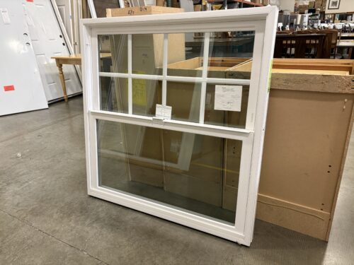NEW! MILGARD 46x45 White Vinyl Vertical Sliding Grid Line Window