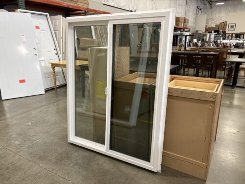 WINDOW NATION 59x47 Black and White Vinyl Sliding Window