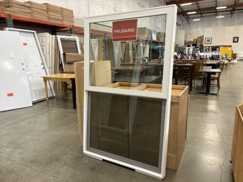 NEW! MILGARD 68x43 White Vinyl Vertical Sliding Window