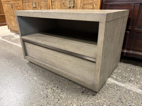 RESTORATION HARDWARE Bezier Grey Oak/Pewter Open Nightstand