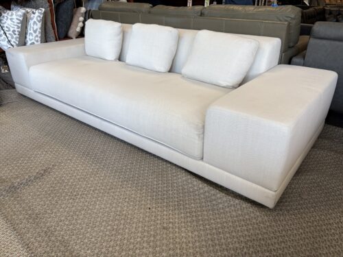 RESTORATION HARDWARE Cortona Performance Linen Weave White Wide-Arm Sofa