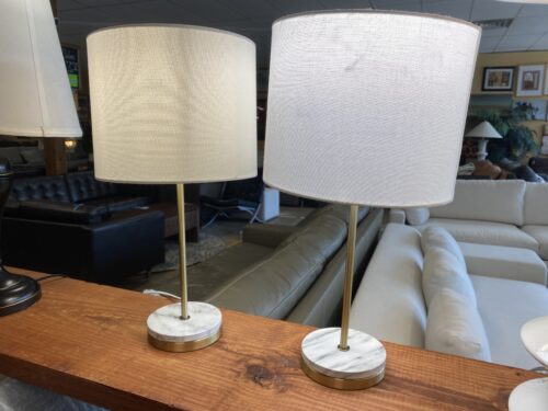 Modern White & Gold Small Table Lamps (Set of 2)