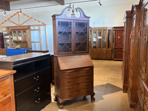 Vintage Well-Kept Secretary Desk Cabinet w/ Original Locking Hardware & Key