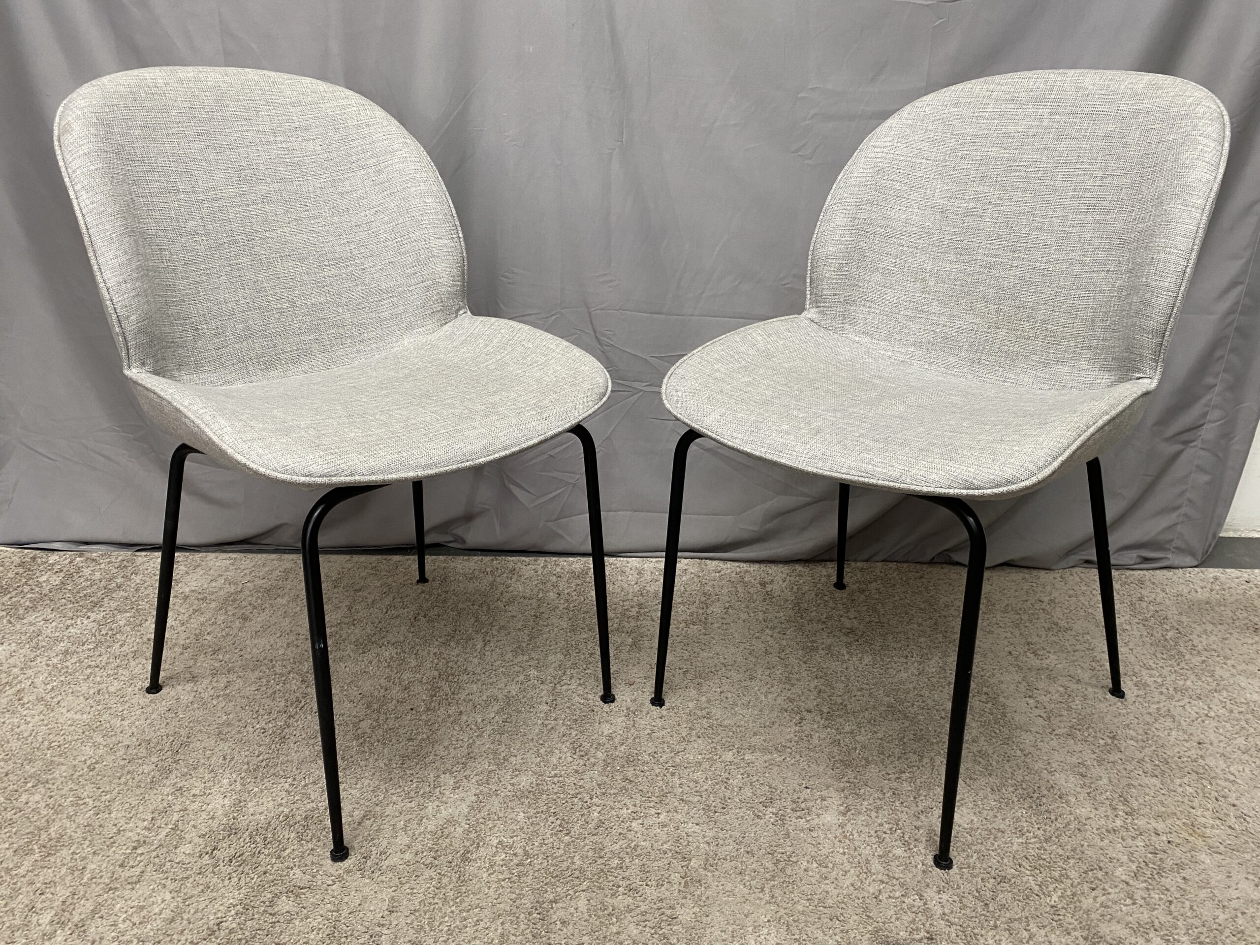 Light Grey Armless Dining Chairs (Set of 2)