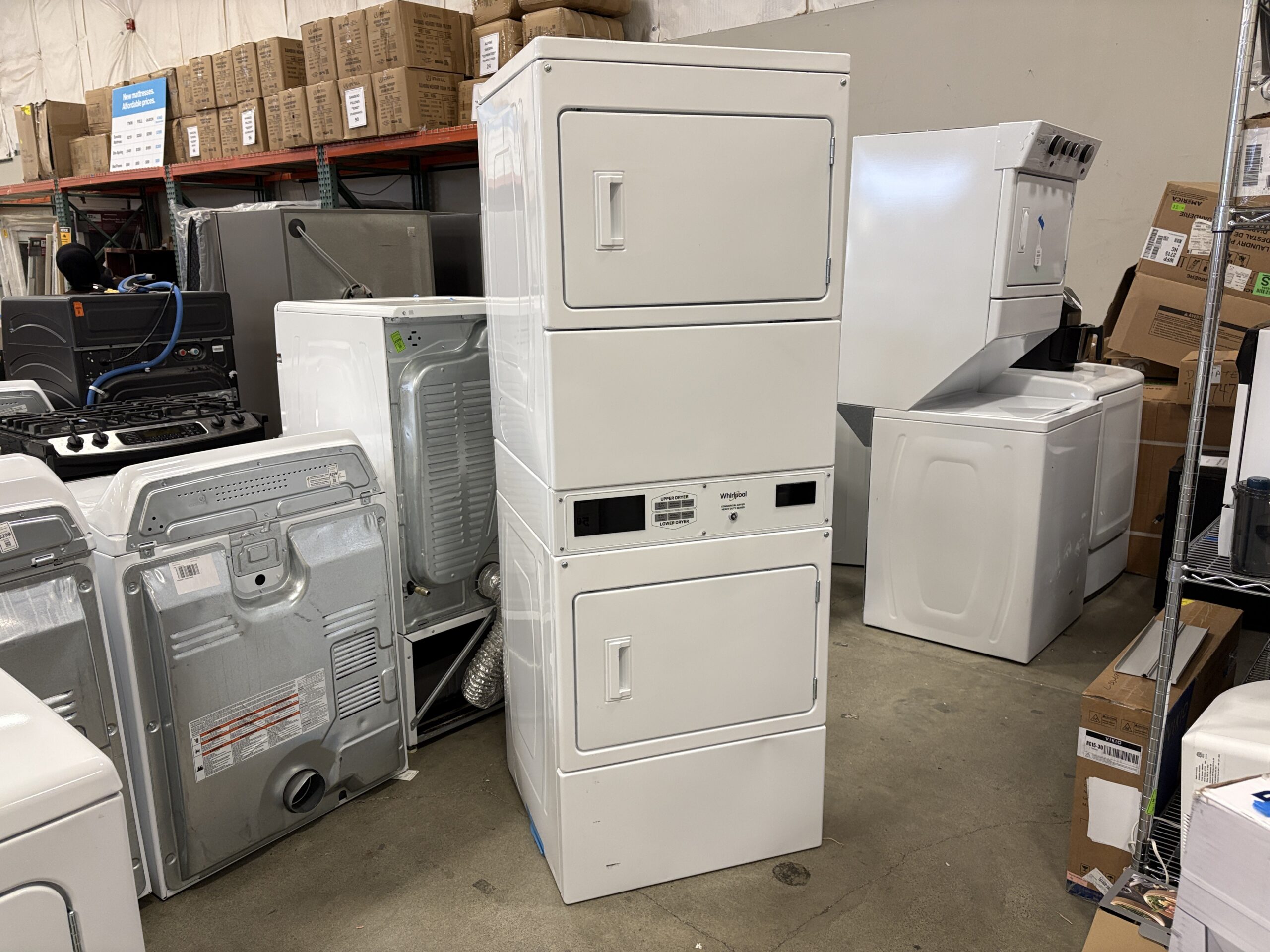 WHIRLPOOL White Electric Commercial Dual Stacked Dryer Model CESP2978JG
