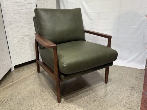 NEW! ARTICLE Bavel Leather Lounge Chair - Charme Green