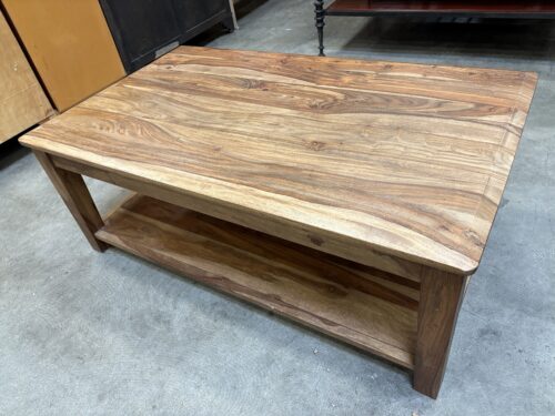 Solid Sheesham 2 Tier Coffee Table with Beveled Edge