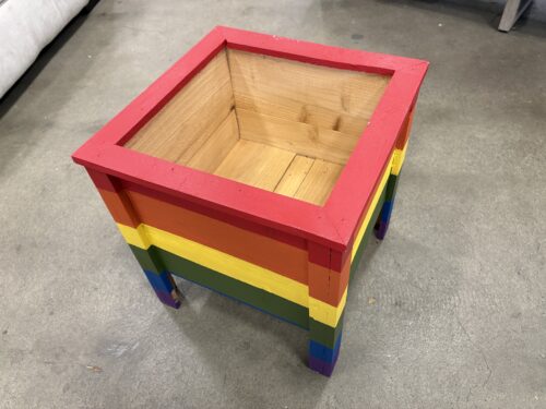 Square Pride Painted Spanish Cedar Elevated Planter