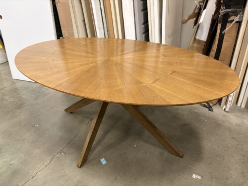 MODWAY Crossroads MCM Style Oval Dining Table With Starburst Base