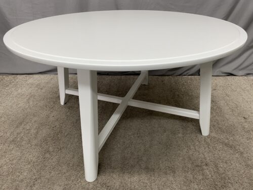 White Round Taper Leg Coffee Table