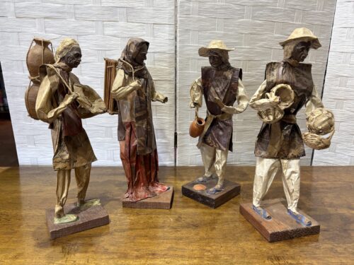 Market Day Sellers Paper Mache Figure Quartet (Set of 4)