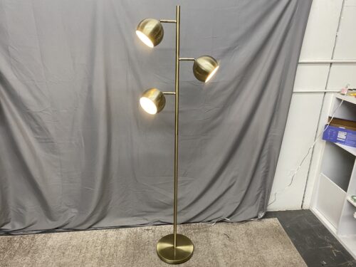 Modern Brass 3-Globe Shade Floor Lamp