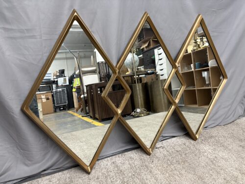 WEST ELM Overlapping Diamonds Metal Wall Mirror