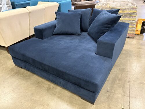 Navy Blue Square Arm Oversized Armchair Lounger