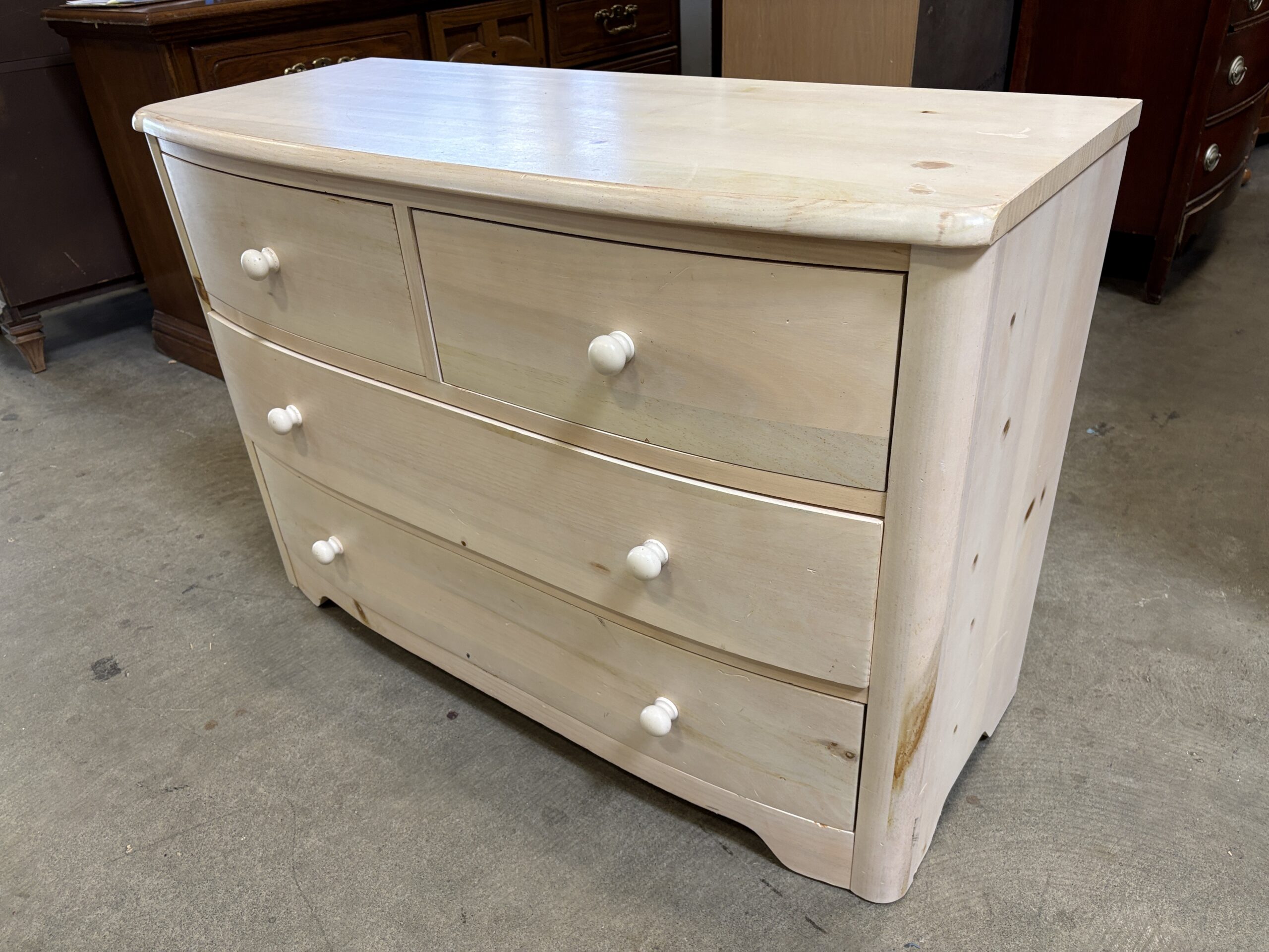 STANLEY White Washed Birch 4 Drawer Chest Style Dresser