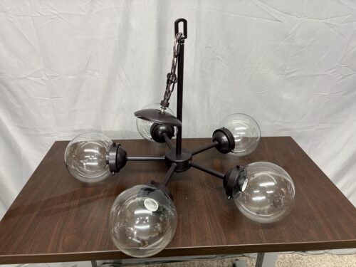 ELK HOME Bronze Modern 5 Light Clear Glass Chandelier