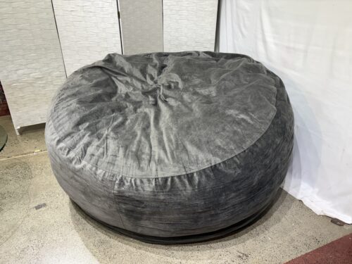 CB FURNITURE Oversized Grey Velvet Bean Bag Chair