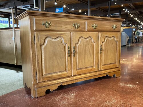 THOMASVILLE Warm Blonde 3-Door Buffet w/ Shallow Shelves