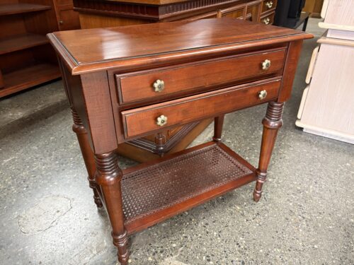 ETHAN ALLEN Vintage Caymas 2-Drawer Wooden Nightstand