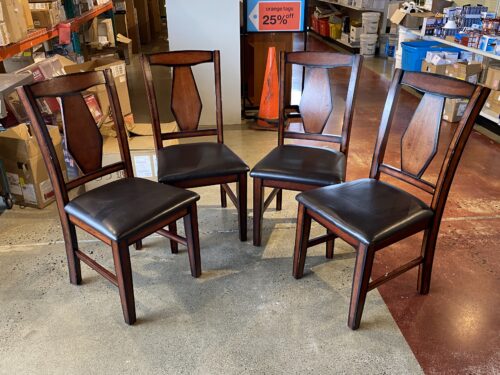 DELTA WOODEN Black Seat Dining Chair Quartet (Set of 4)