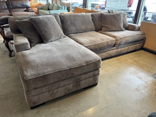 JONATHAN LOUIS Brown 114" Wide Sectional Sofa with Left Chaise