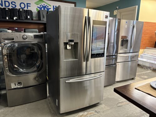 SAMSUNG Family Hub Smart French Door Refrigerator w/ Touchscreen Model # RF265BEAESR/AA