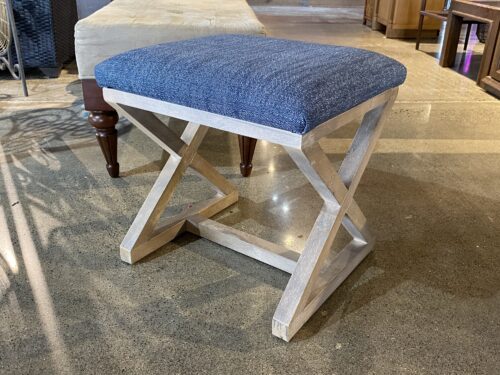 Stormy Blue X-Side Ottoman/Stool