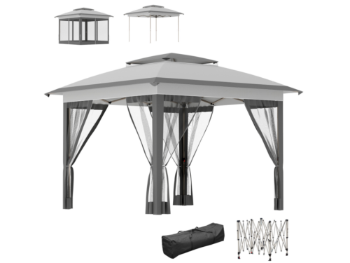 NEW! OUTSUNNY 12'x12' Pop-Up Canopy Tent w/ Netting & Carry Bag