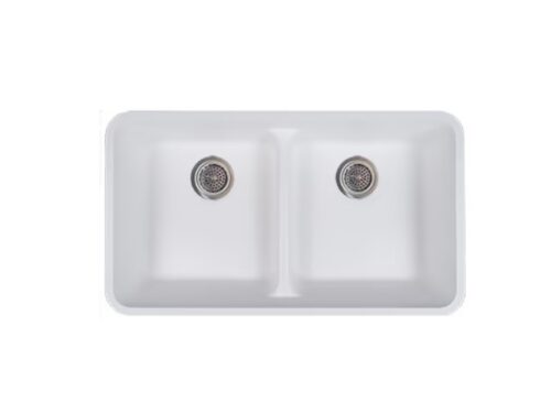 NEW! GEMSTONE Double Bowl Kitchen Sink in Polar White