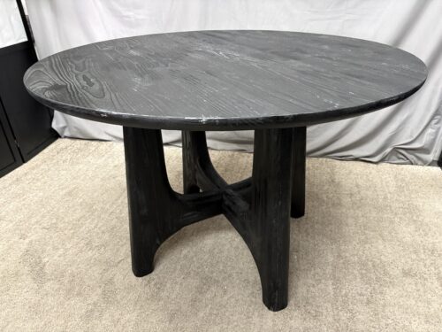 WEST ELM Tanner Black Solid Wood Round Dining Table