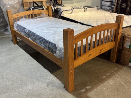 Knotty Pine Wood Twin Bed Frame