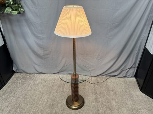 Vintage Twisted Column & Glass Table Floor Lamp