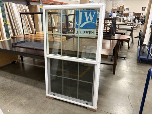 NEW! JELD-WEN 60x36 White Vinyl Grid Line Vertical Sliding Window