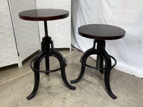 BUTLER SPECIALTY Adjustable Height Swivel Stool w/ Hefty Metal Frame (Set of 2)