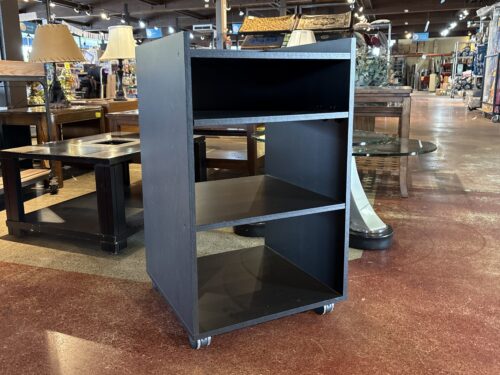 Black Shelf on Wheels w/ Slide Out Tray