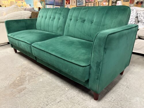 DOREL HOME Emerald Green Pin Tufted Transitional 3-Seater Sofa Bed