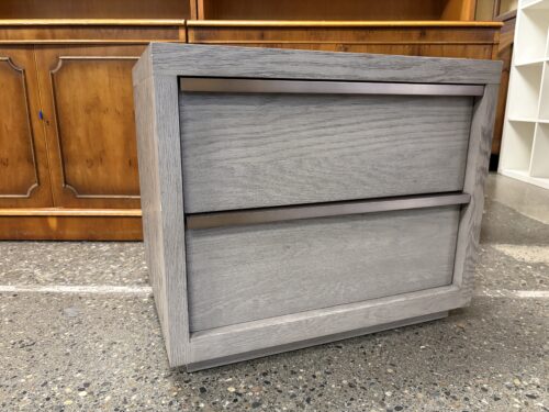 RESTORATION HARDWARE Bezier Grey Oak/Pewter Closed Nightstand