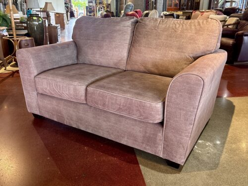 Blush Grey Loveseat w/ Attached Cushions