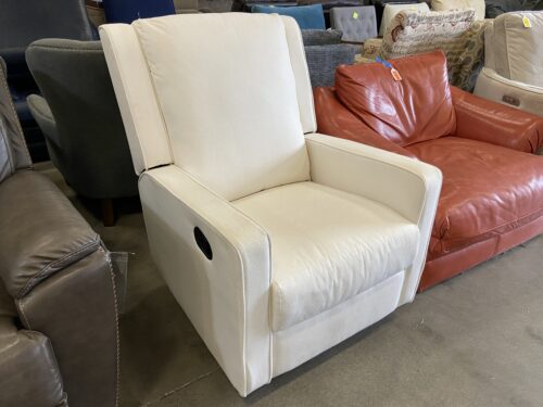 Cream Manual Reclining Track Arm Lounge Chair